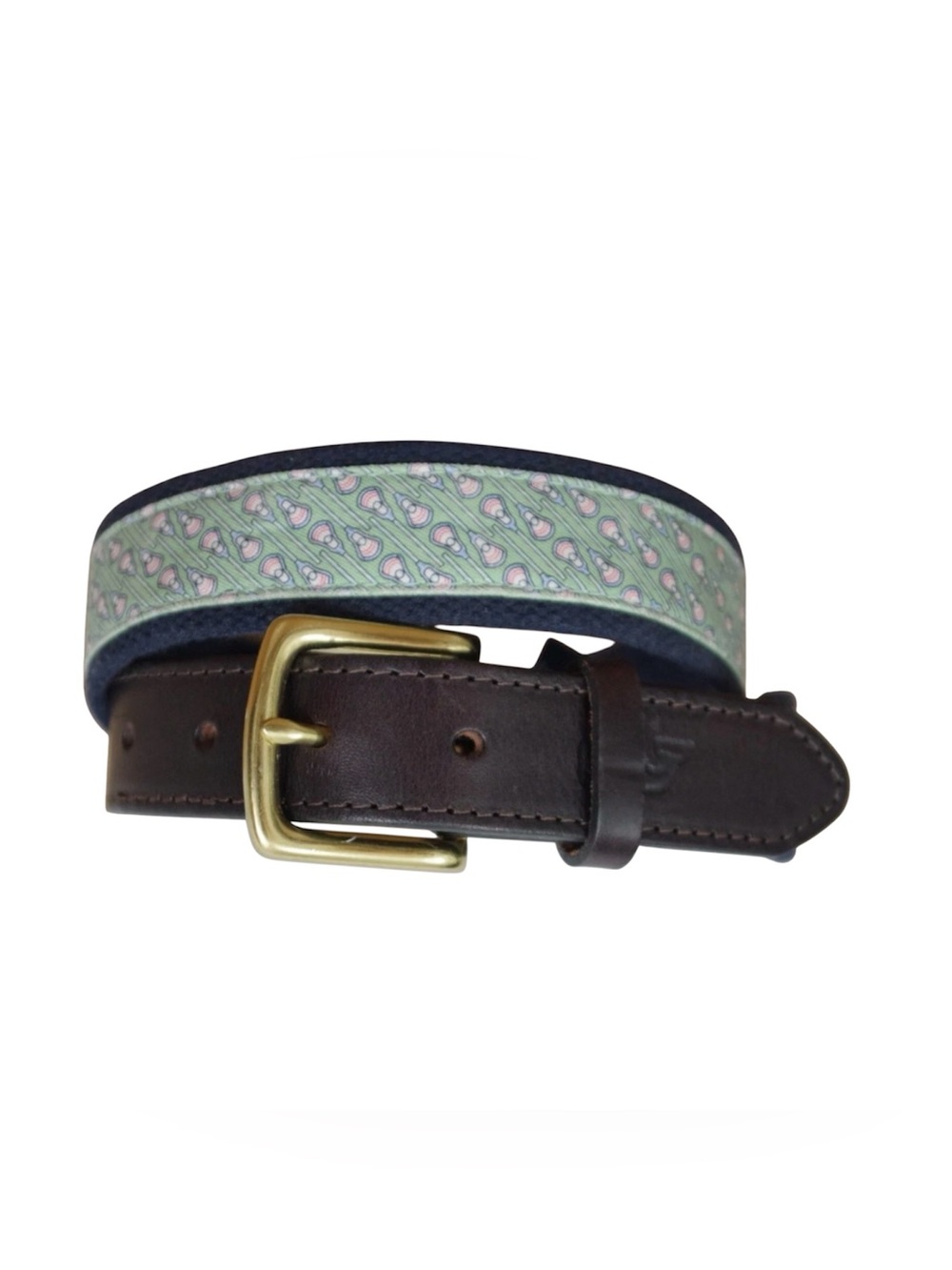 Vineyard Vines Boys Navy Lacrosse Graphic Trimmed Brown Leather Brass Size 24